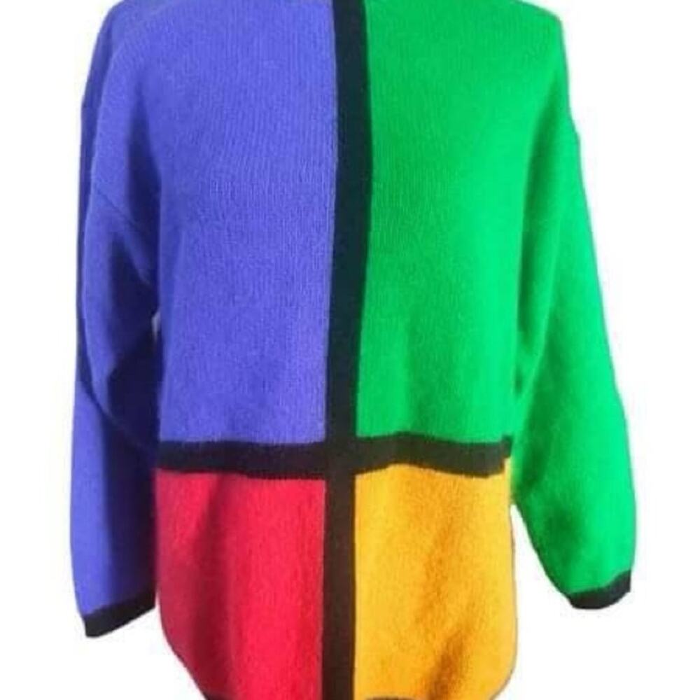 Vintage‎ 80s Rafaella Color block sweater